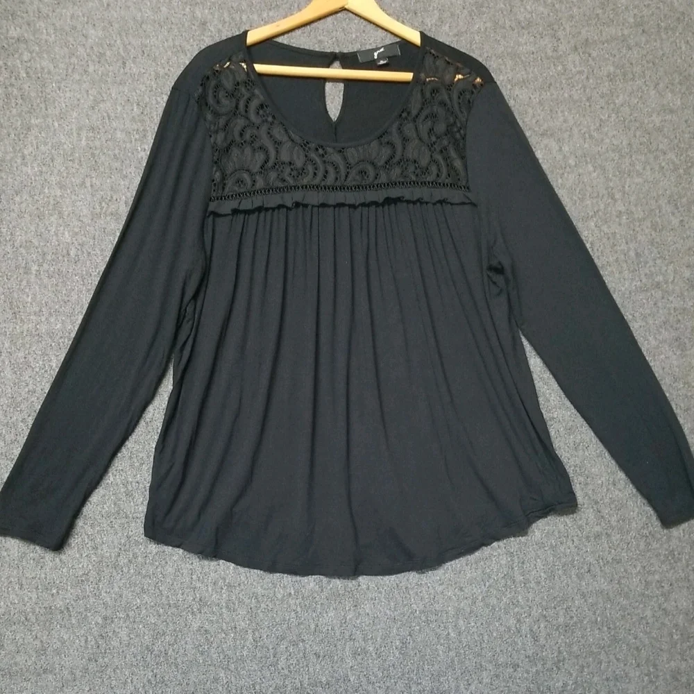 Women's Dressy Black Top Long Sleeve GNW Womens Size XL